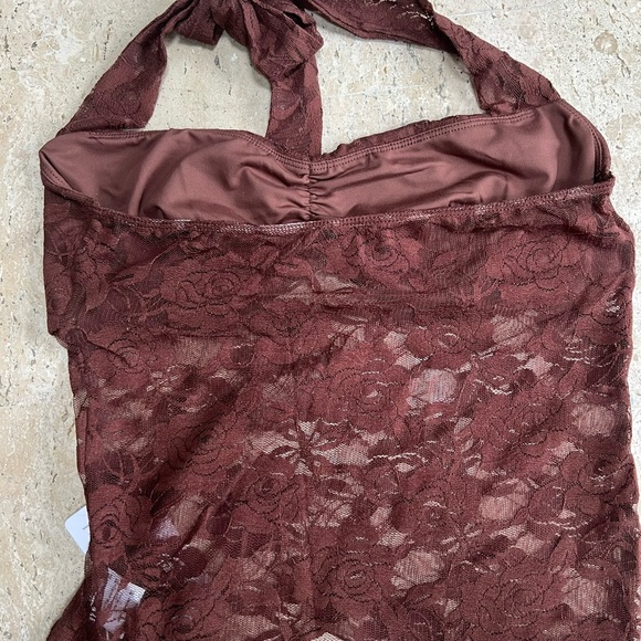 REORIA Lace Tops for Women Halter Sexy Going Out Tank Crop Y2K  Top Size Med - Picture 4 of 7